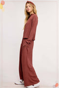 Stretchy Crinkled Fabric Relaxed Fit Set