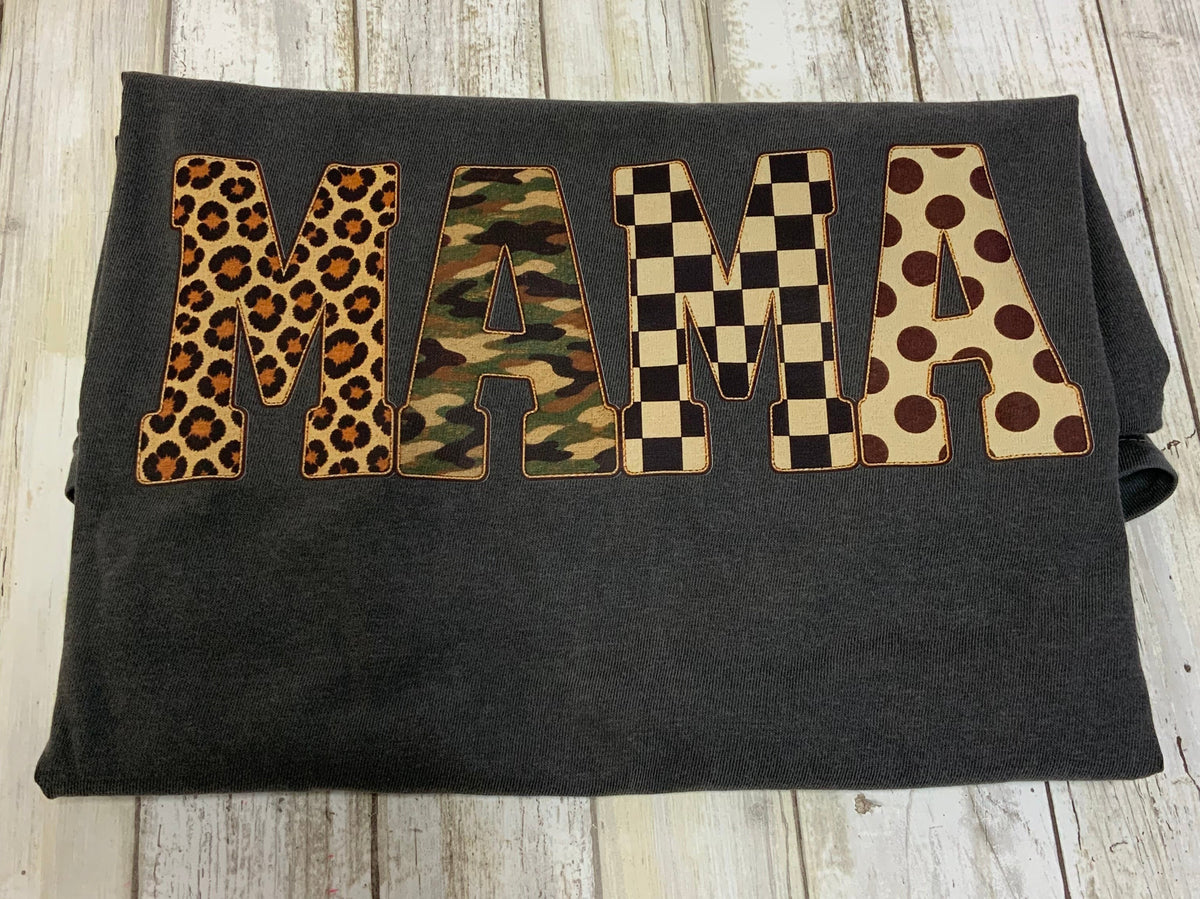Mama Mixed Pattern Tee