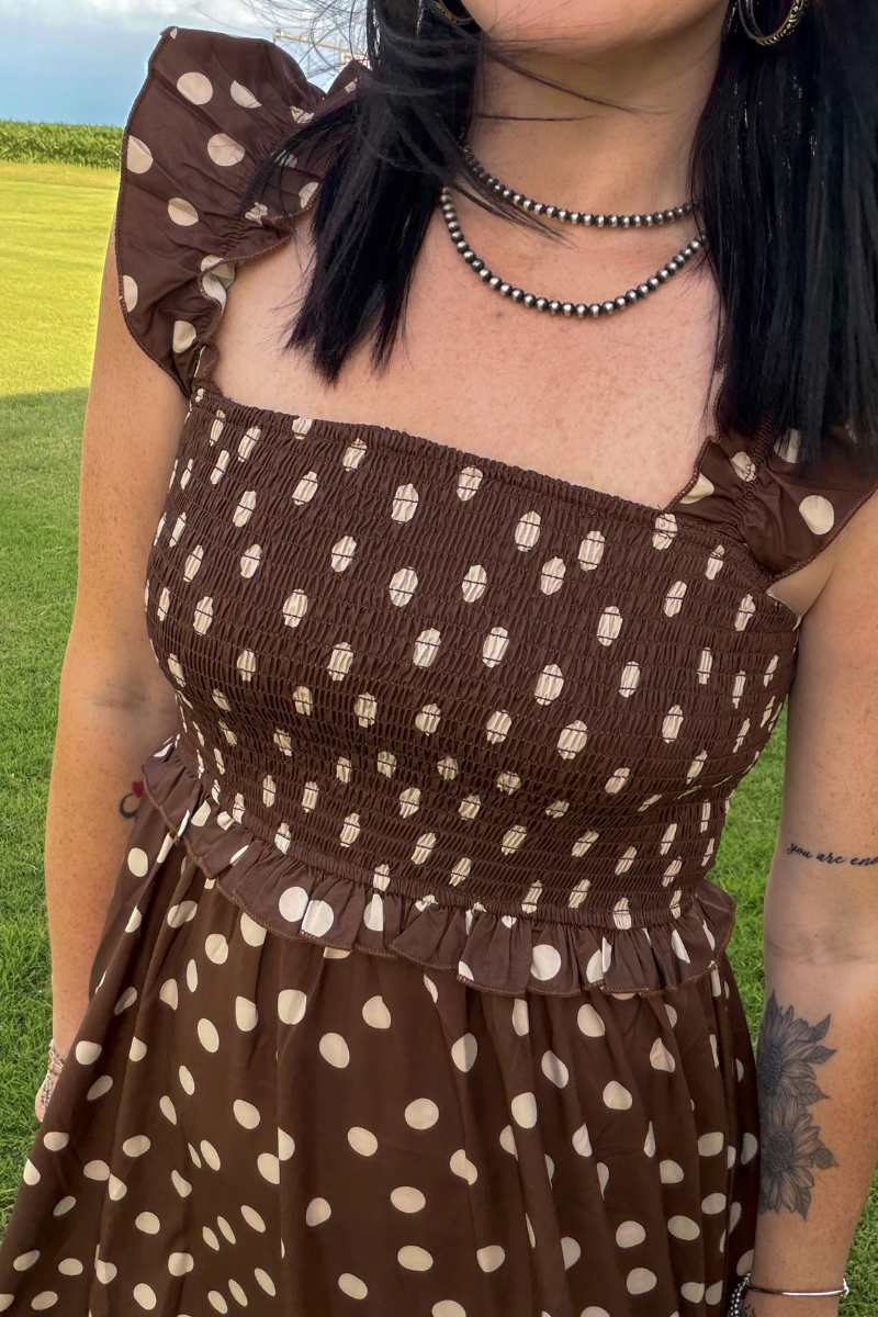 Mocha Dot Dress