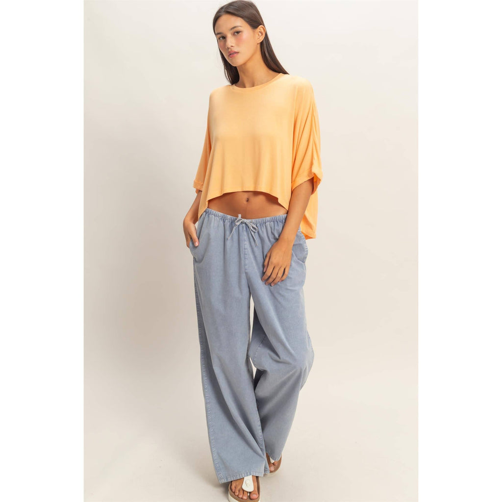 Relaxed Oversized High-Low Batwing Tee