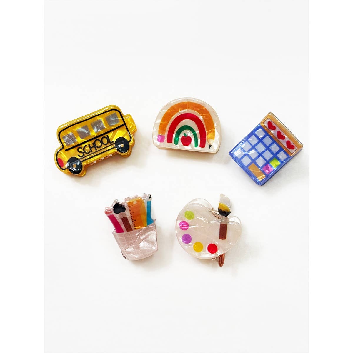 School Theme Mini Hair Claw Clip