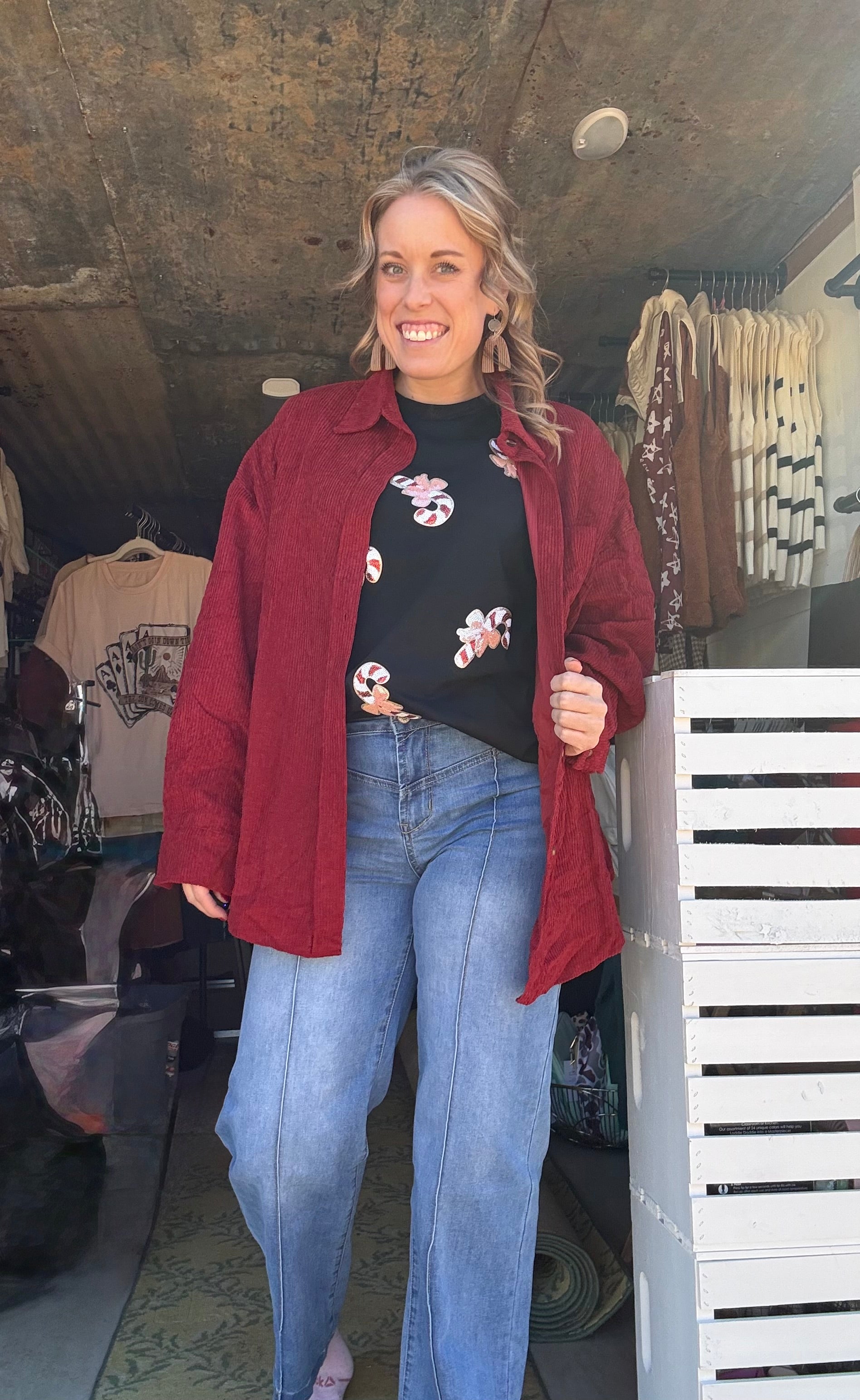 Sequin Candy Cane Shirt