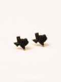 Texas Druzy Stud Earrings, Black