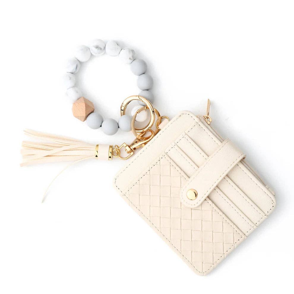 Quilted Nina Beaded Keychain Wallet