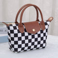 Amber Print Nylon Double Handle Crossbody Bag