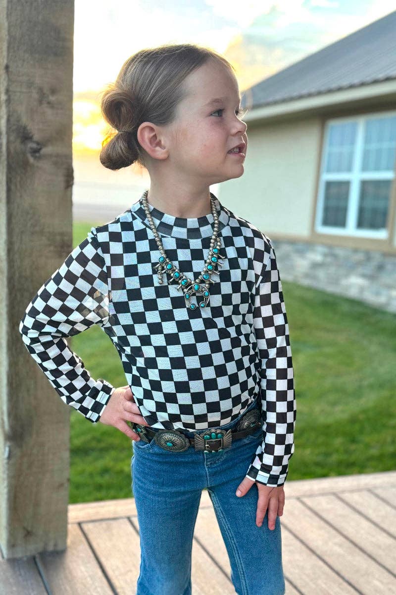 Round The Track Mesh Top- Girls