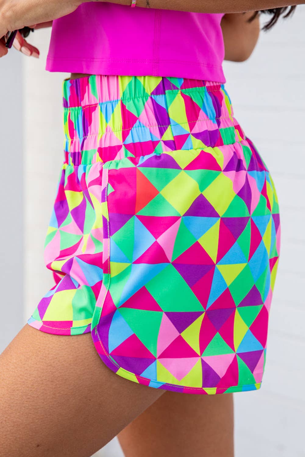 Checkered High Waisted Athletic Shorts