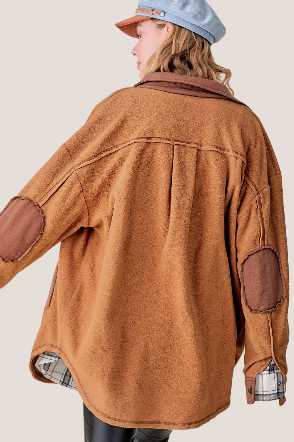 Soft Button Down Long Sleeve Fleece Jacket