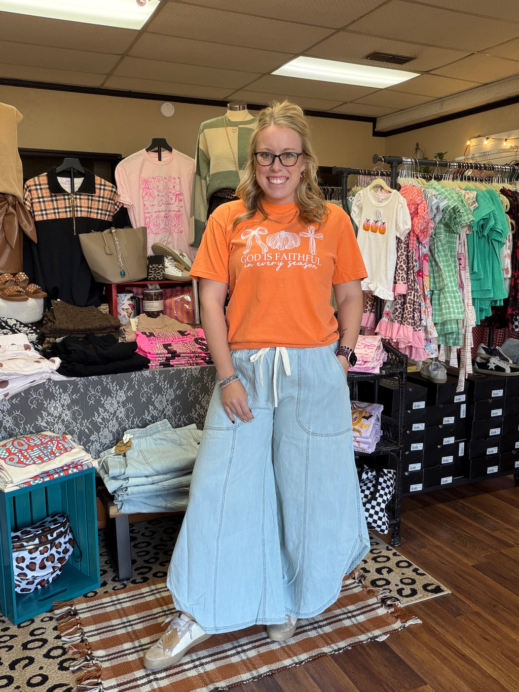 Washed Tulip Hem Pants