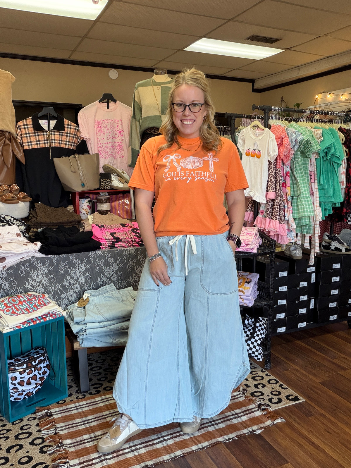 Washed Tulip Hem Pants