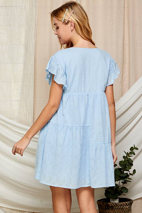 Baby Doll Dress with V Neckline