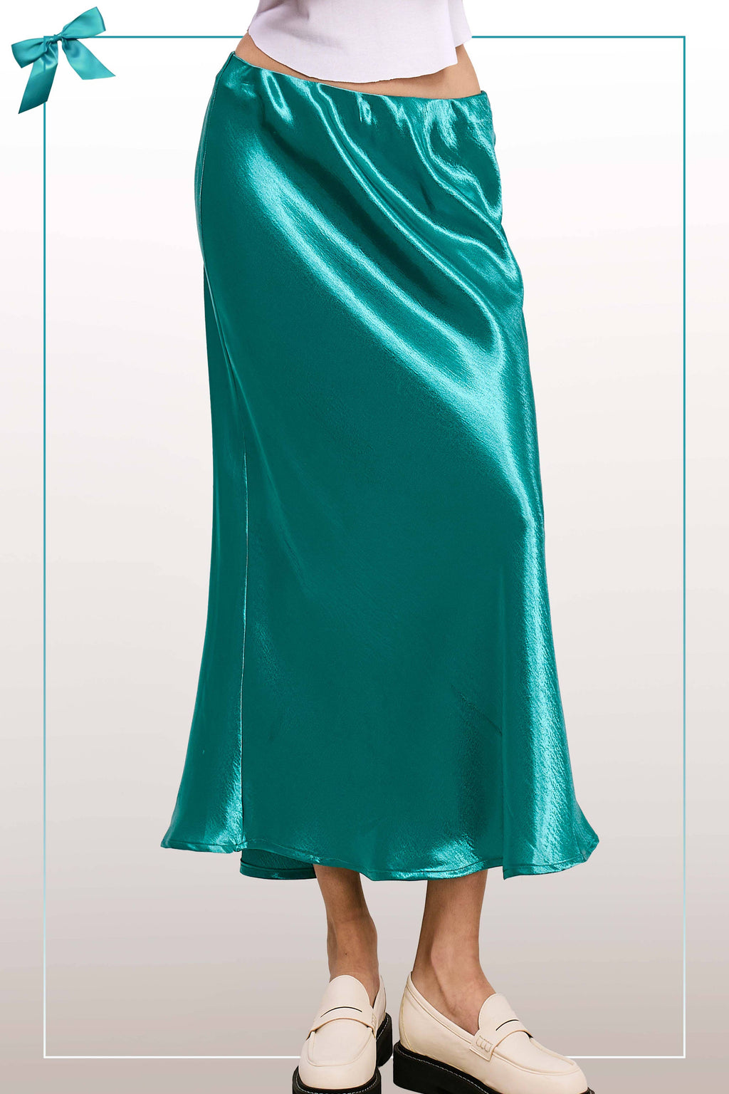 Silhouette Satin Skirt Midi