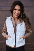 White Washed Camo Puffer Vest