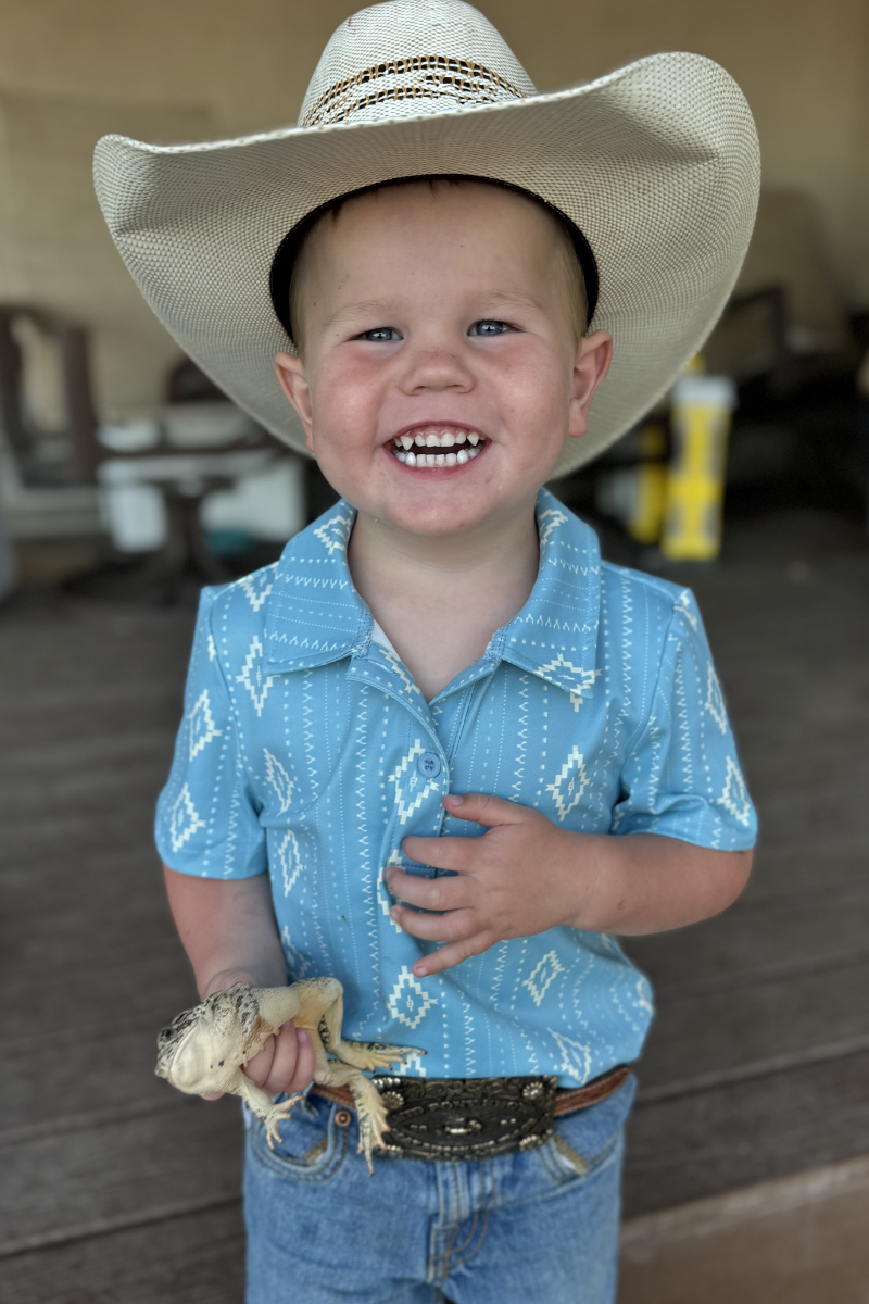 Dusty Blues Polo- Boys