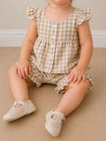 Beige Gingham Shorts set