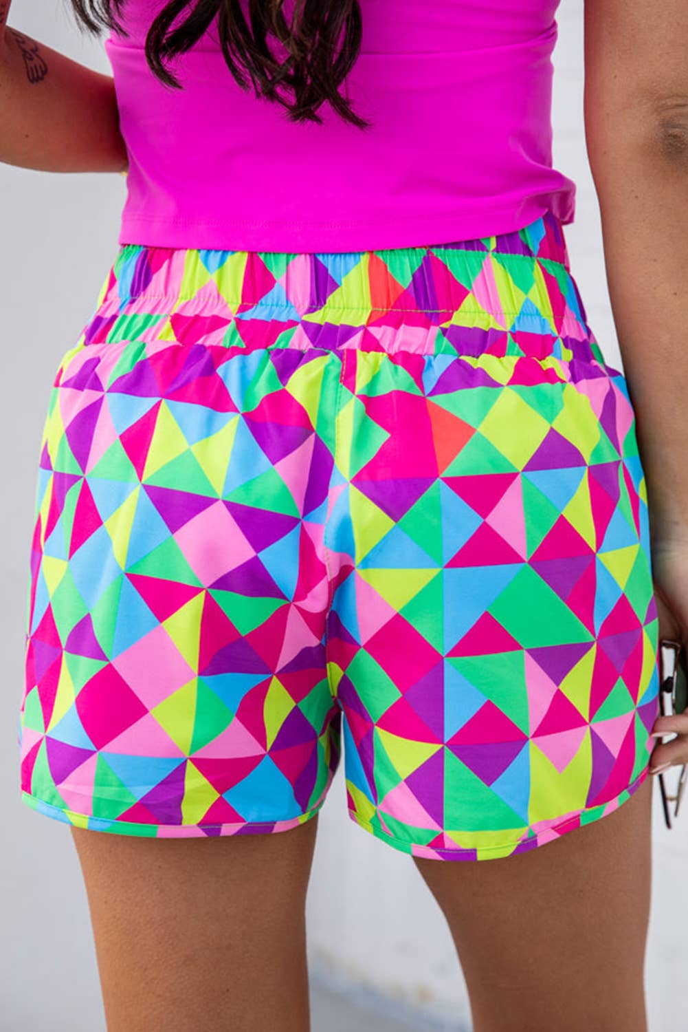 Checkered High Waisted Athletic Shorts