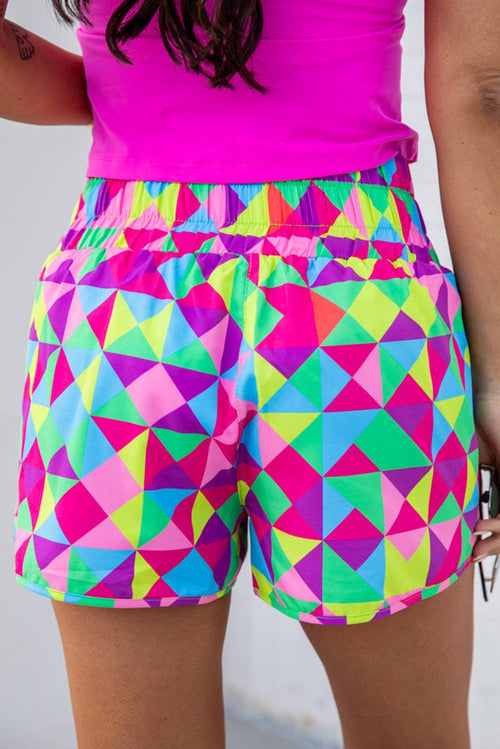 Checkered High Waisted Athletic Shorts