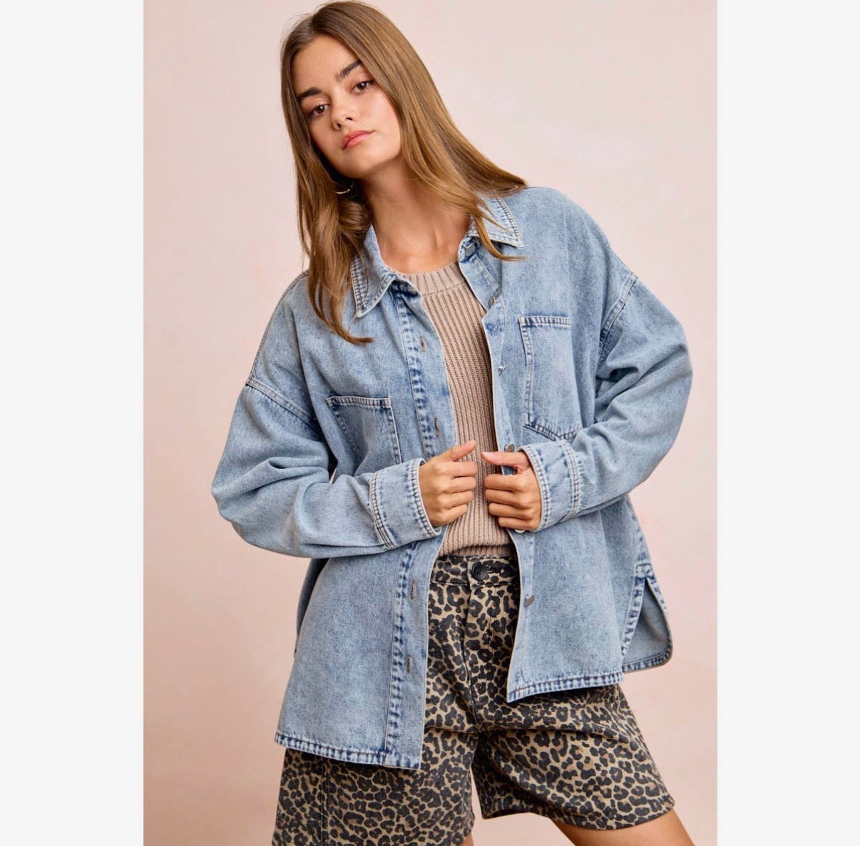 Washed Front Pocket Denim Jacket