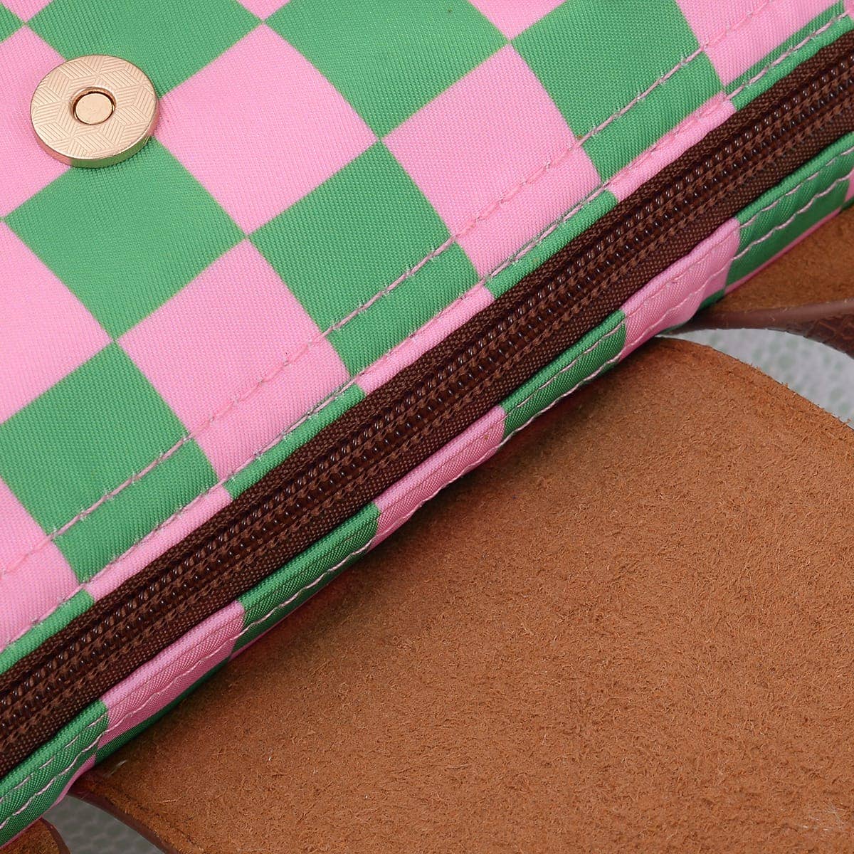 Amber Print Nylon Double Handle Crossbody Bag