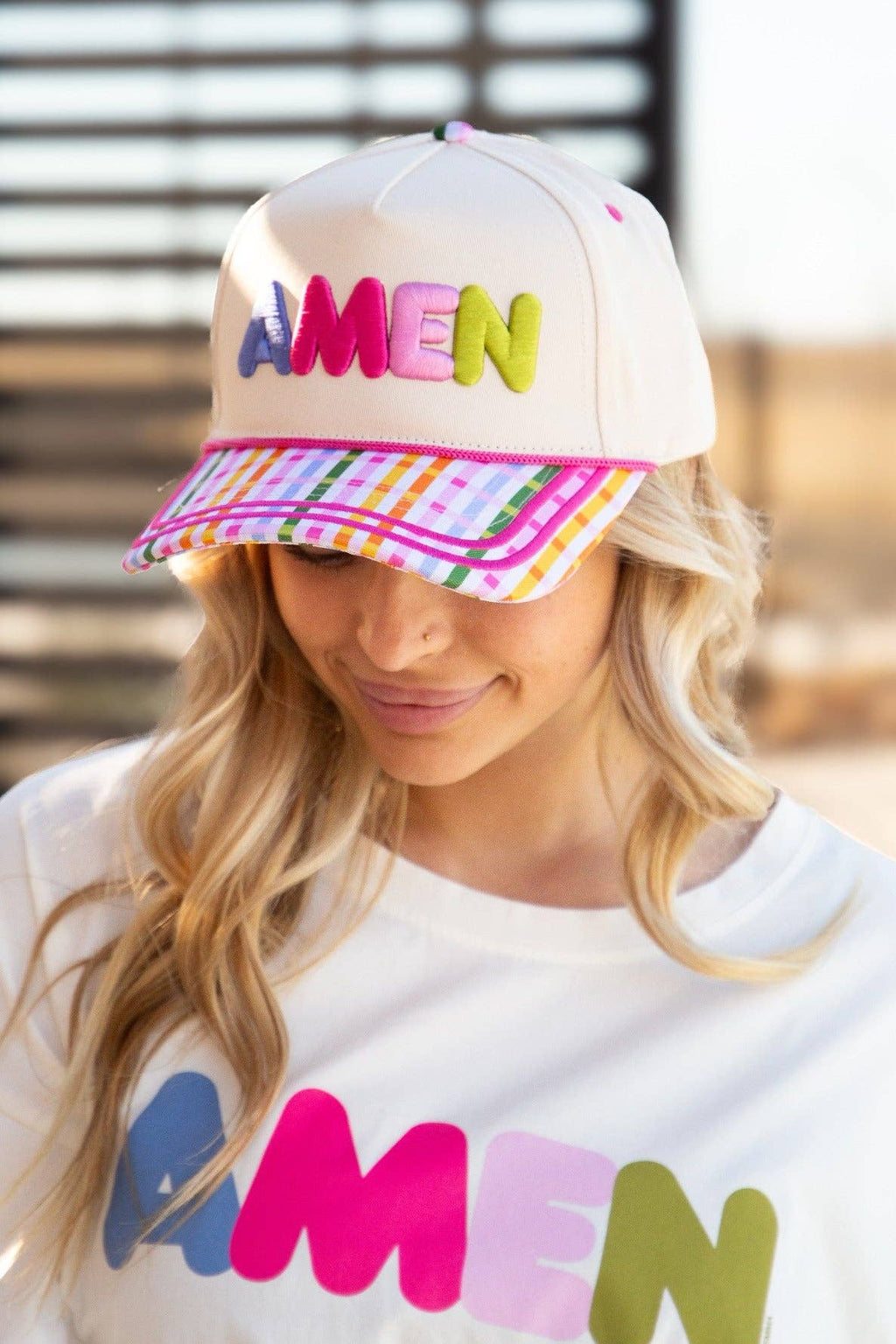 "Amen" Plaid Hat
