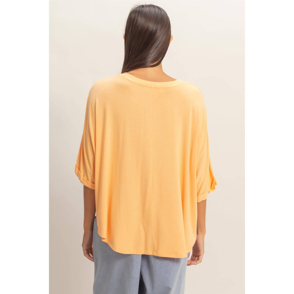Relaxed Oversized High-Low Batwing Tee
