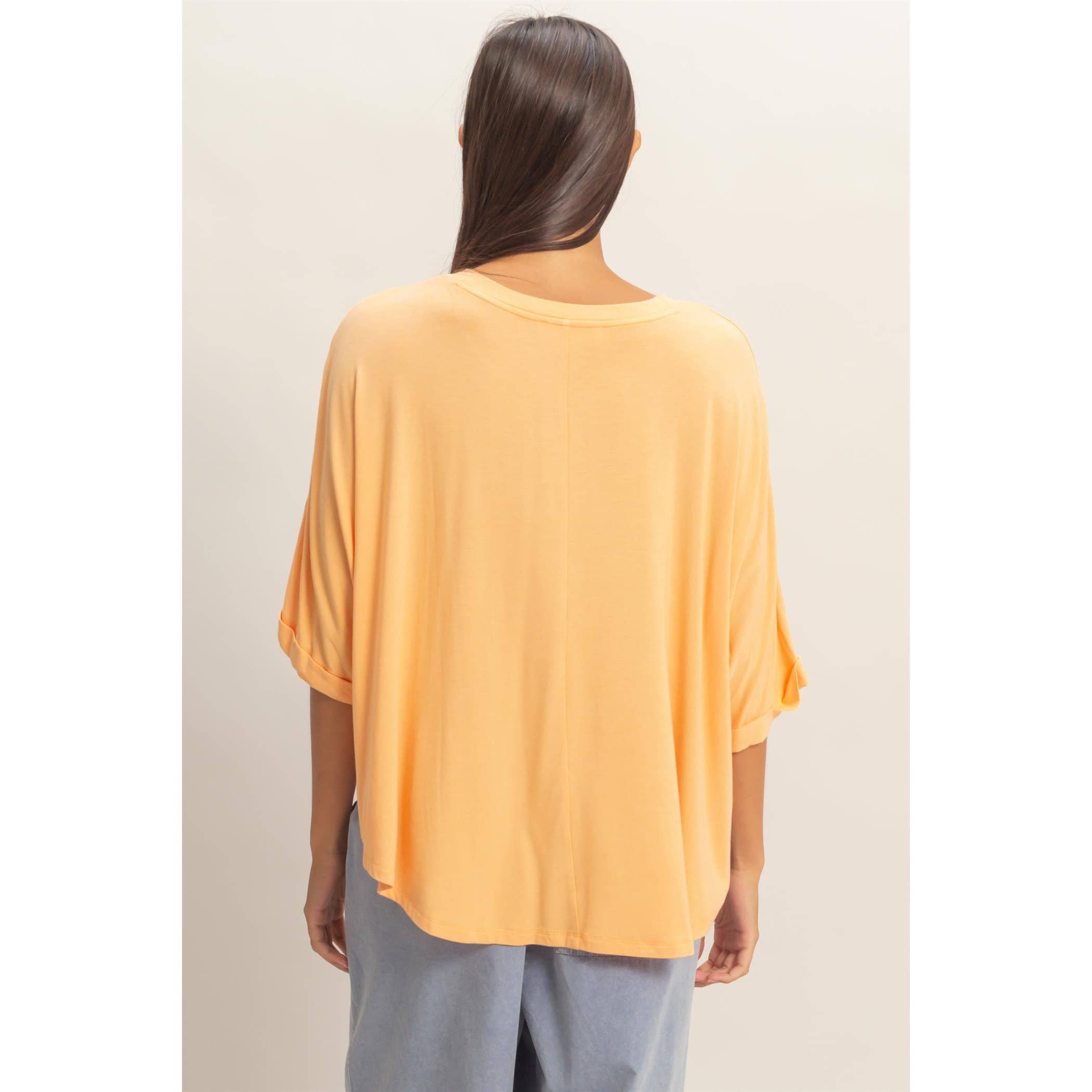 Relaxed Oversized High-Low Batwing Tee