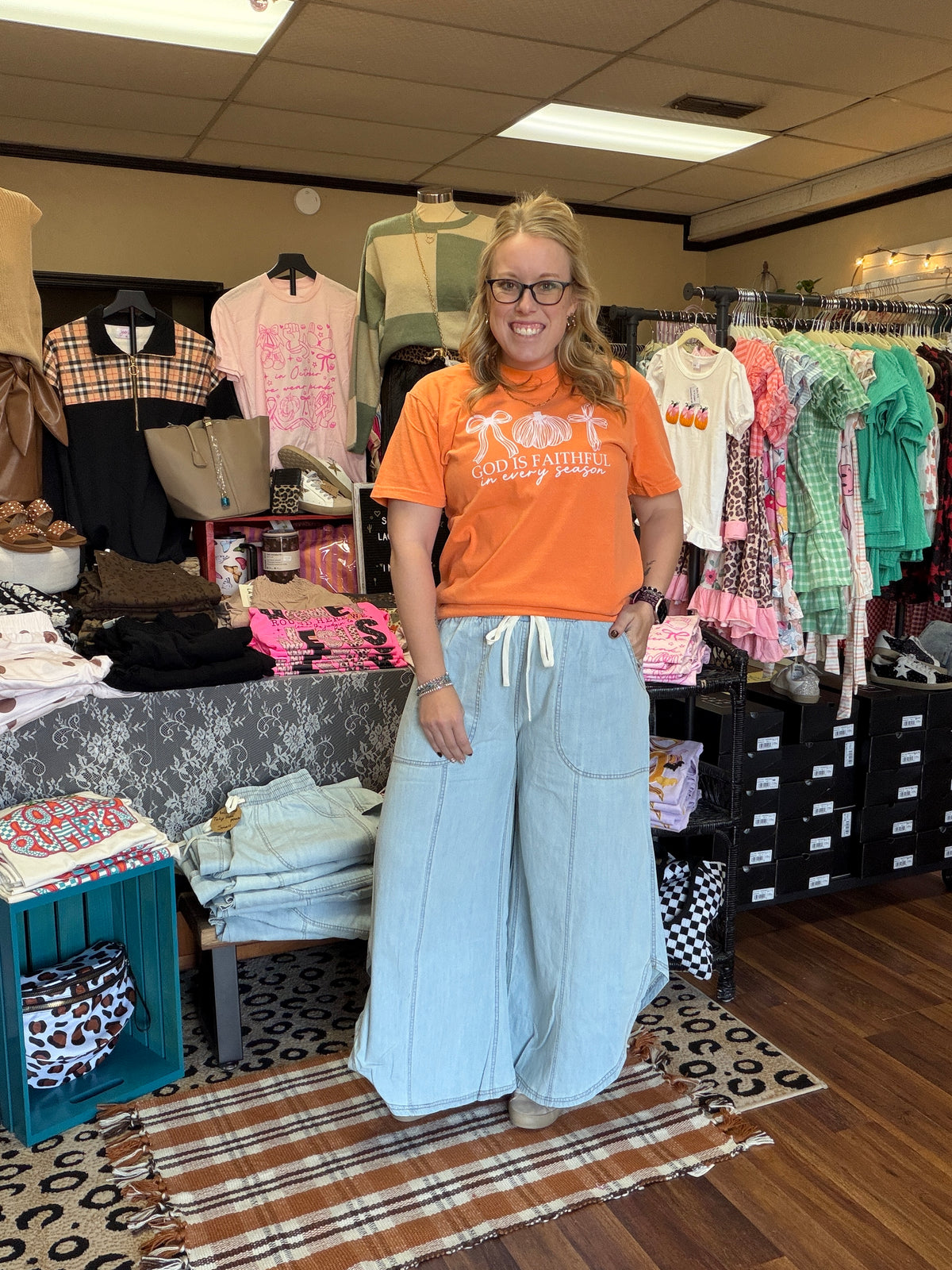 Washed Tulip Hem Pants