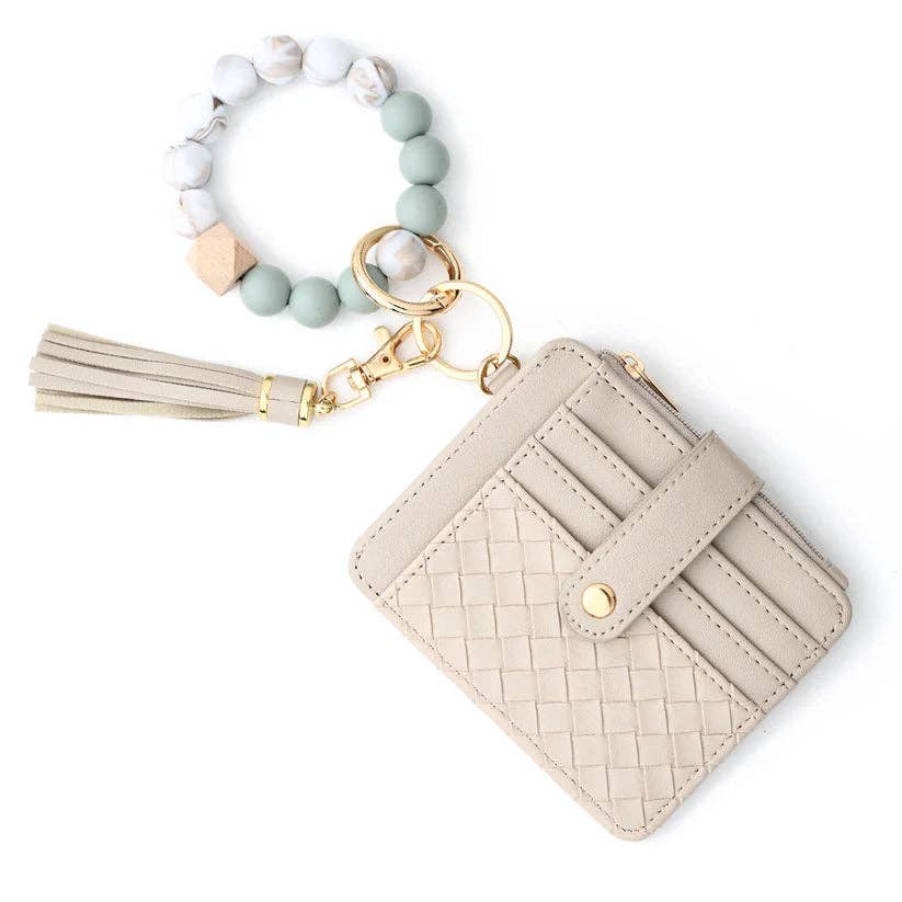 Quilted Nina Beaded Keychain Wallet