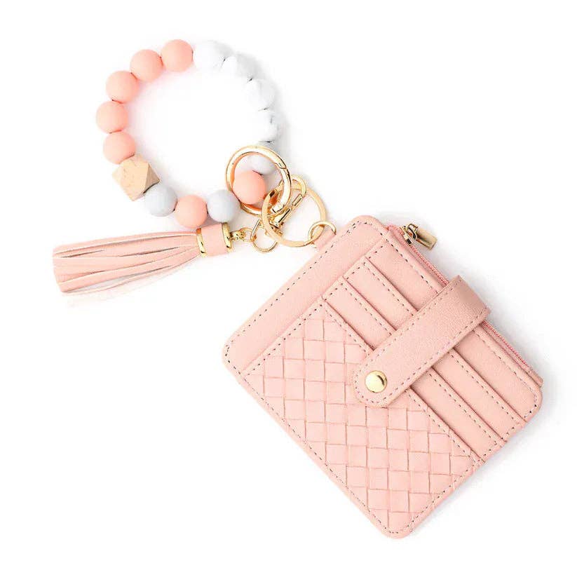 Quilted Nina Beaded Keychain Wallet