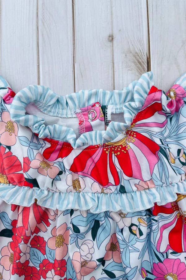 Girl’s floral printed smocked dress