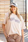 Boy Mom on Beige Relaxed Fit Tee