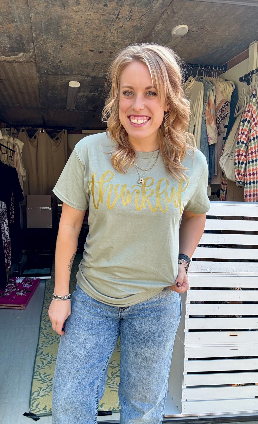 Thankful Metallic Tee