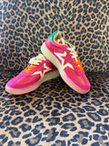 Fuschia Low Top Lace Up Platform Sneaker