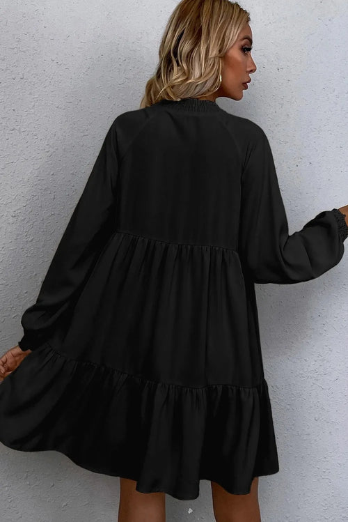 Black Tie Long Sleeve Dress