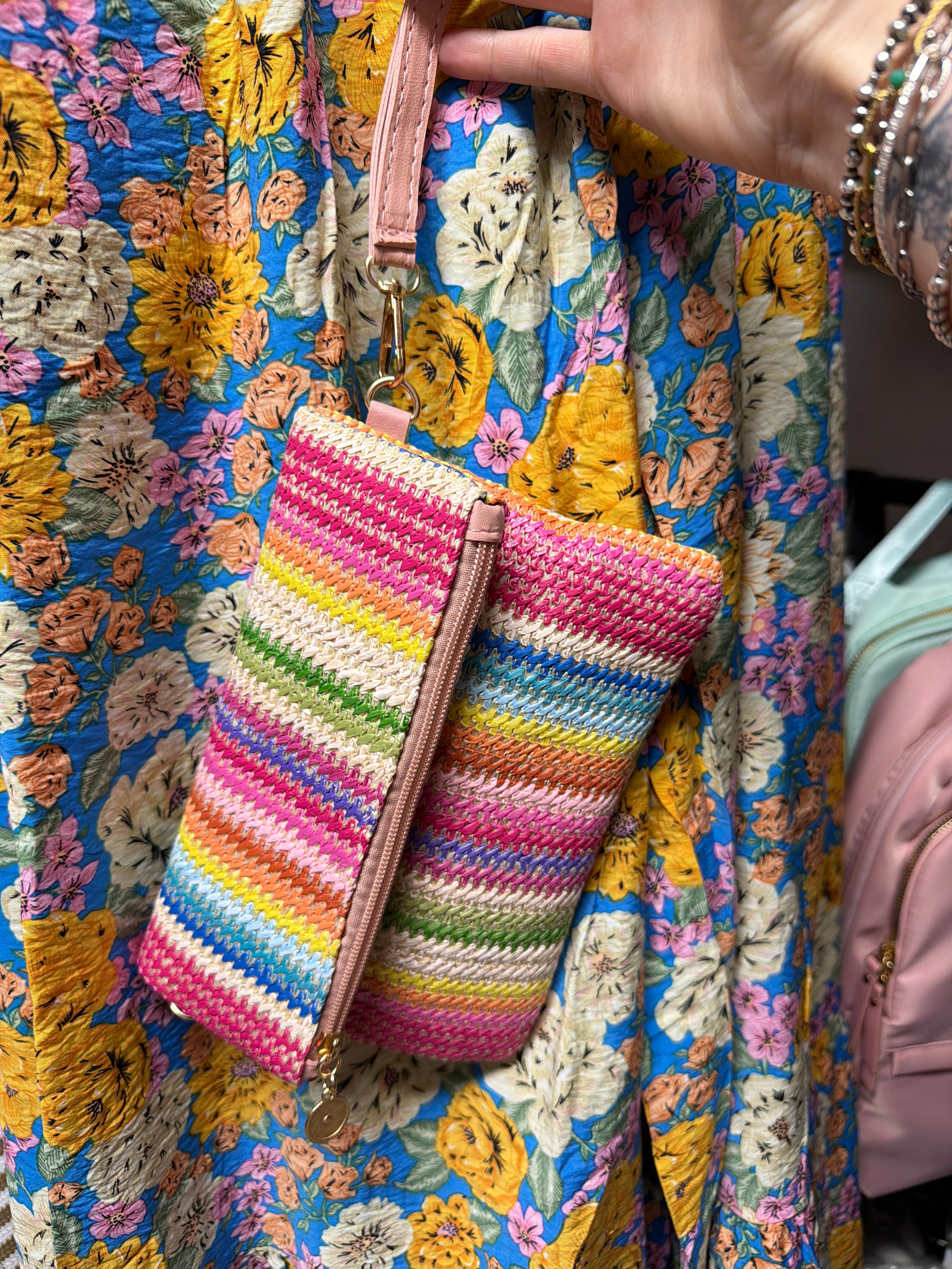 Striped Woven Bag