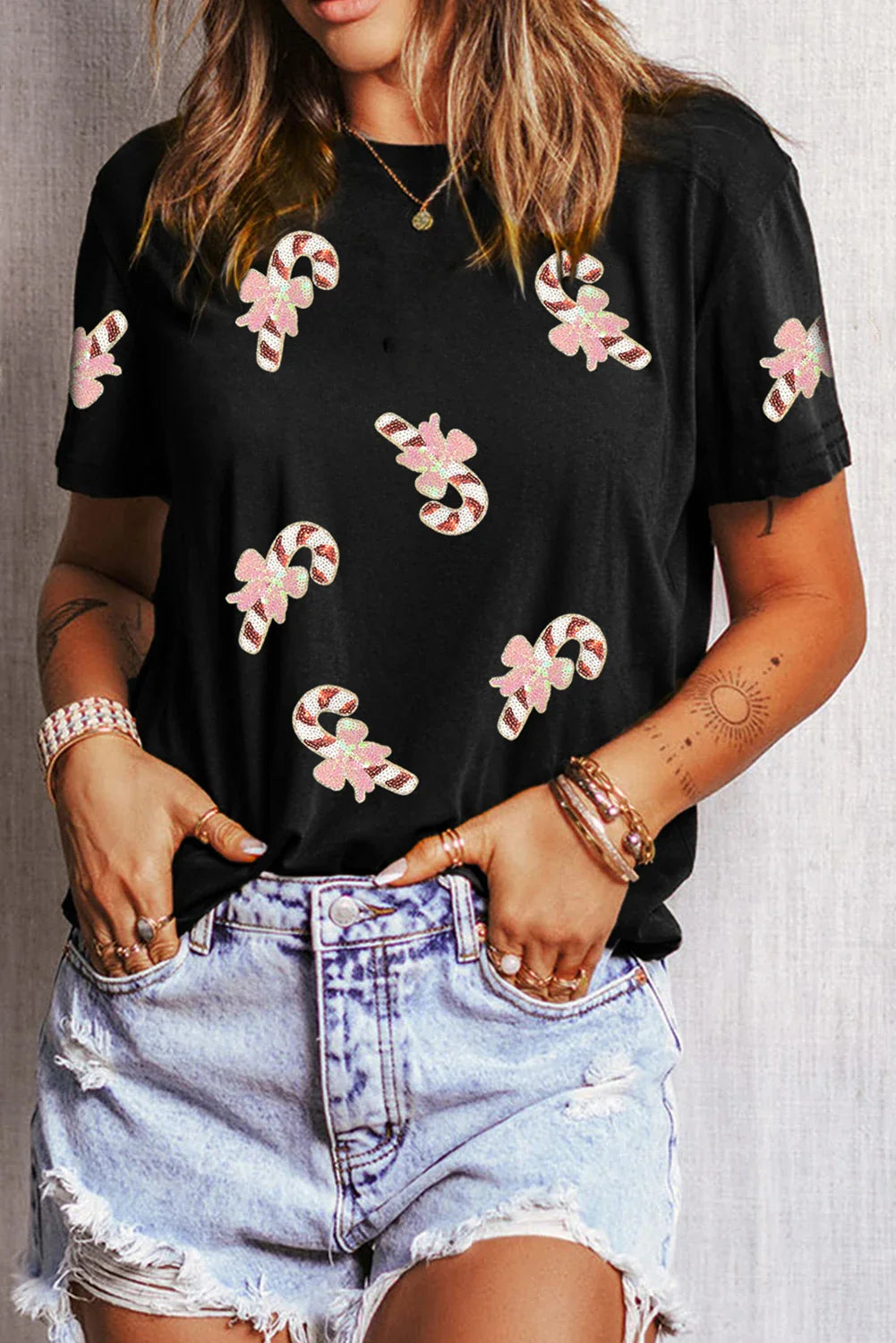 Sequin Candy Cane Shirt