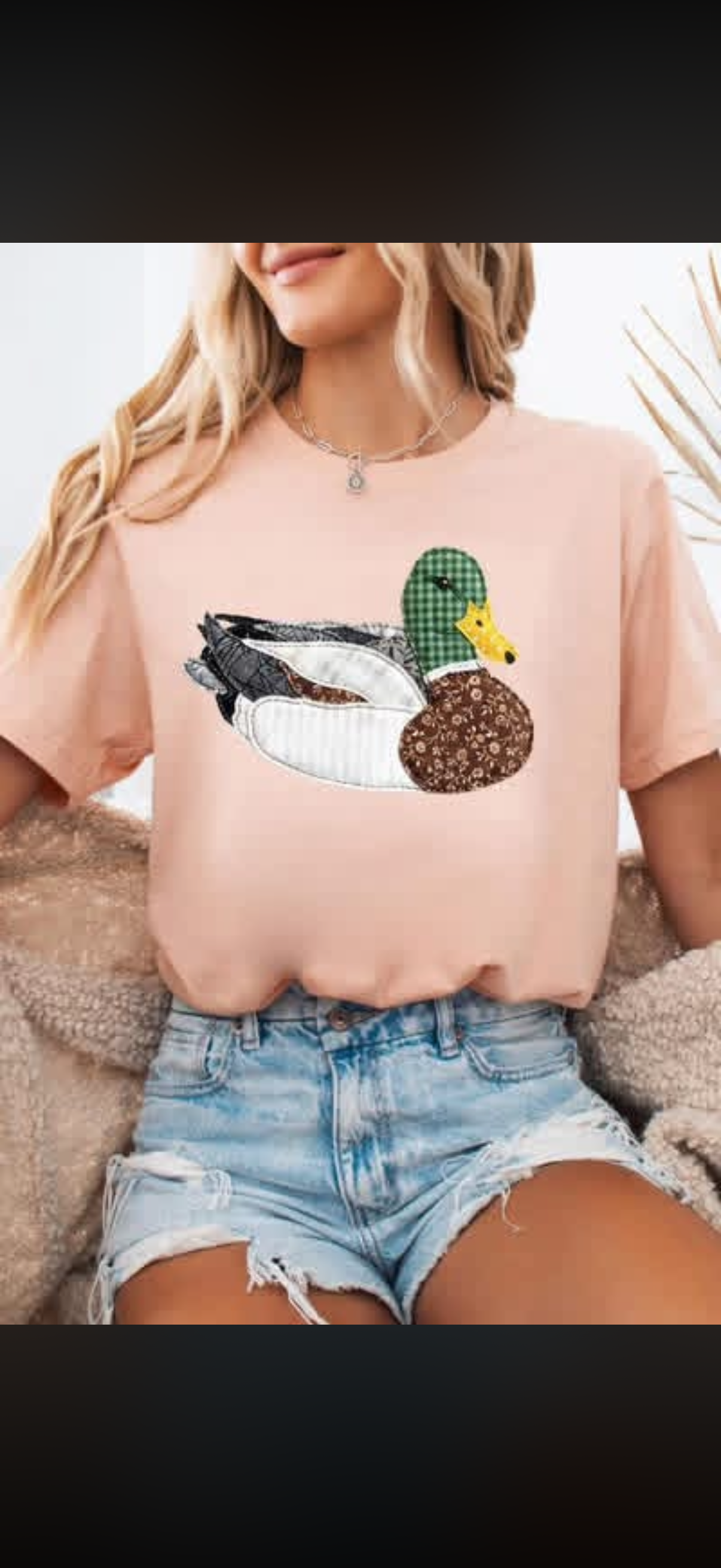 Faux Quilt Mallard Top