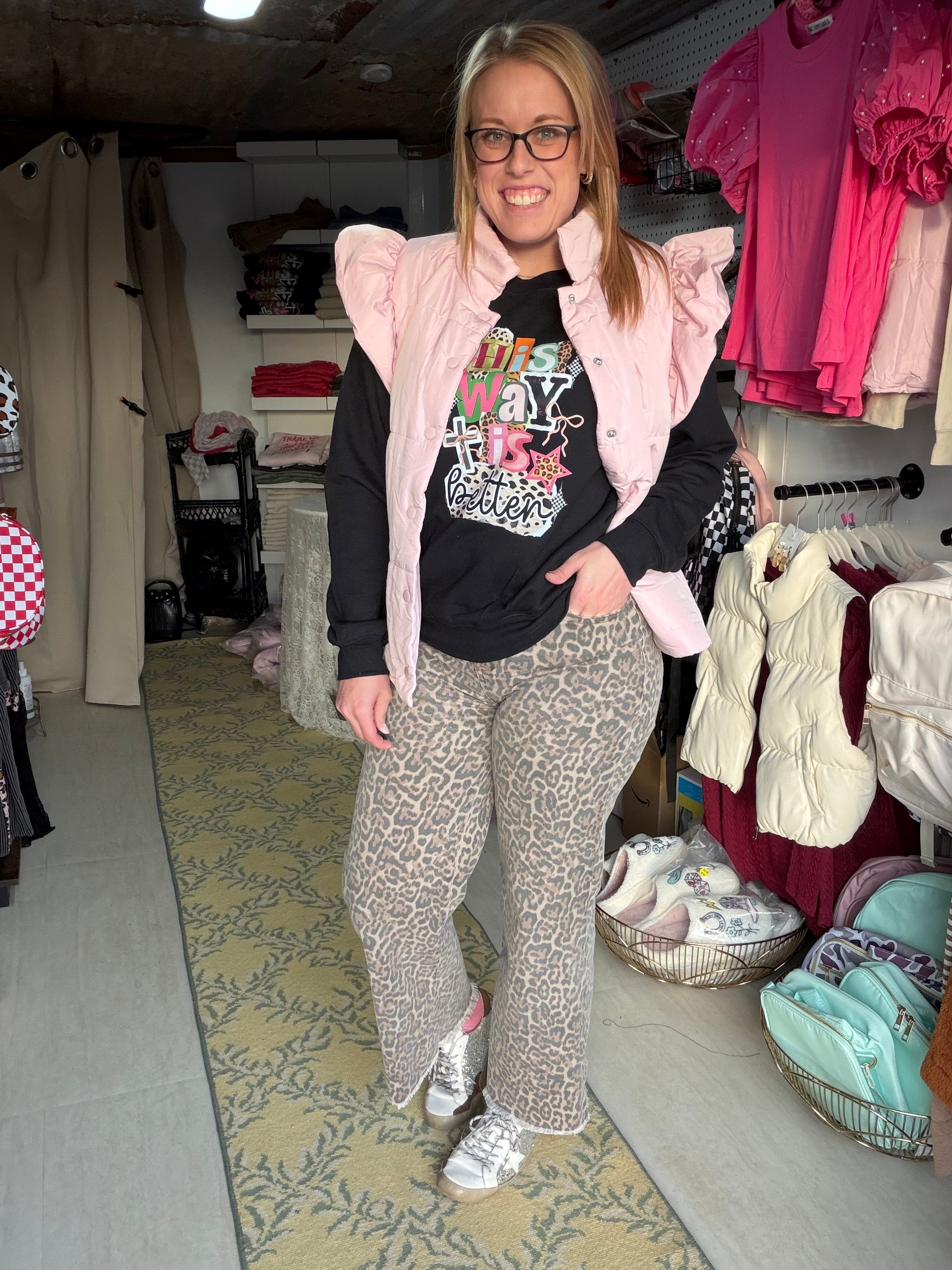Pink Flutter Puffer Vest