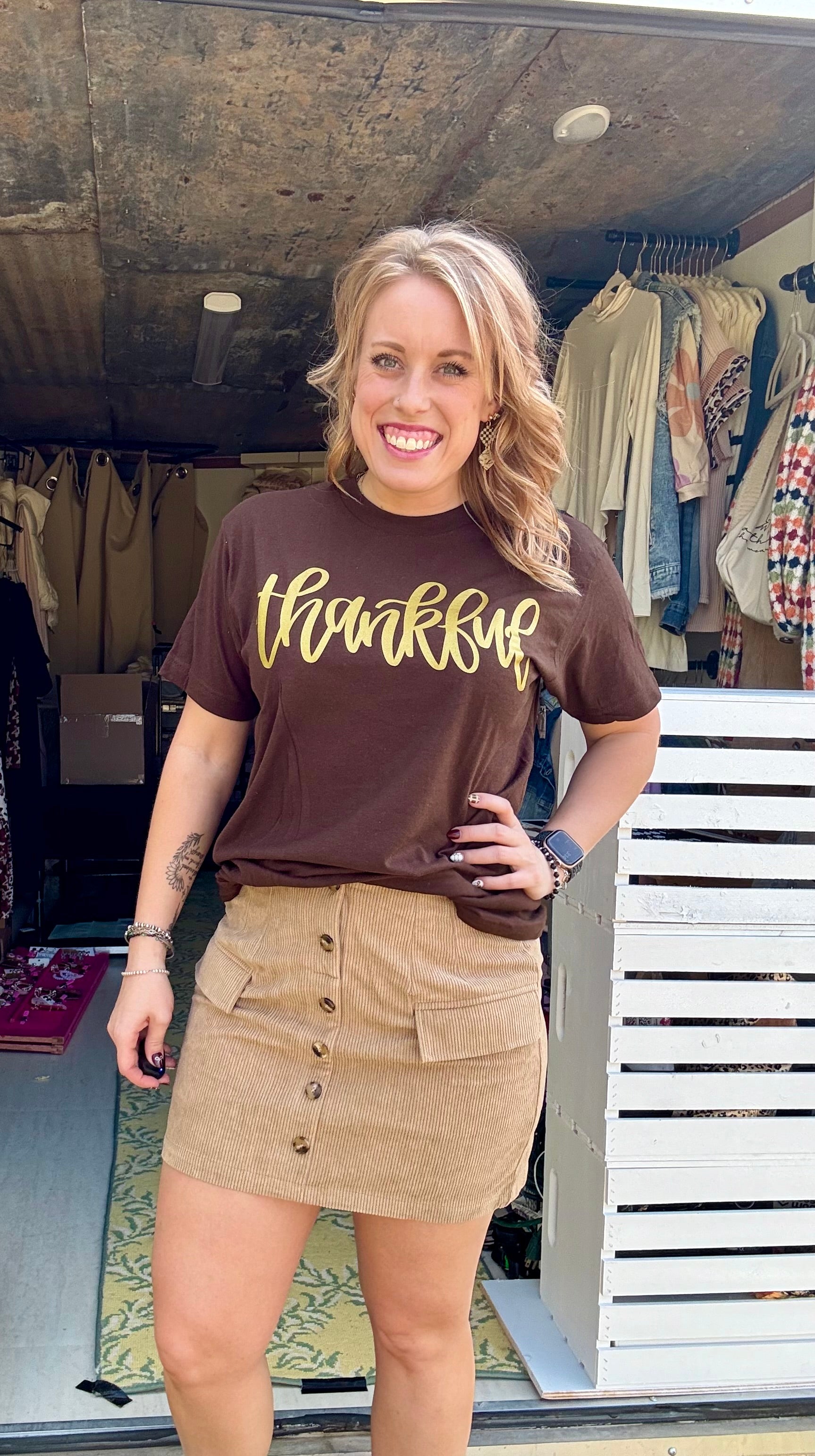Thankful Metallic Tee