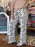 Zebra Brown/Ivory Wide Leg Pants