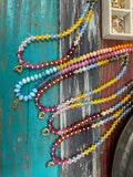 Colorful Bead Initial Necklace