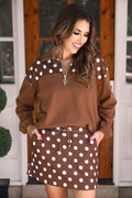 Chocolate Polka Dot- Mia Pullover