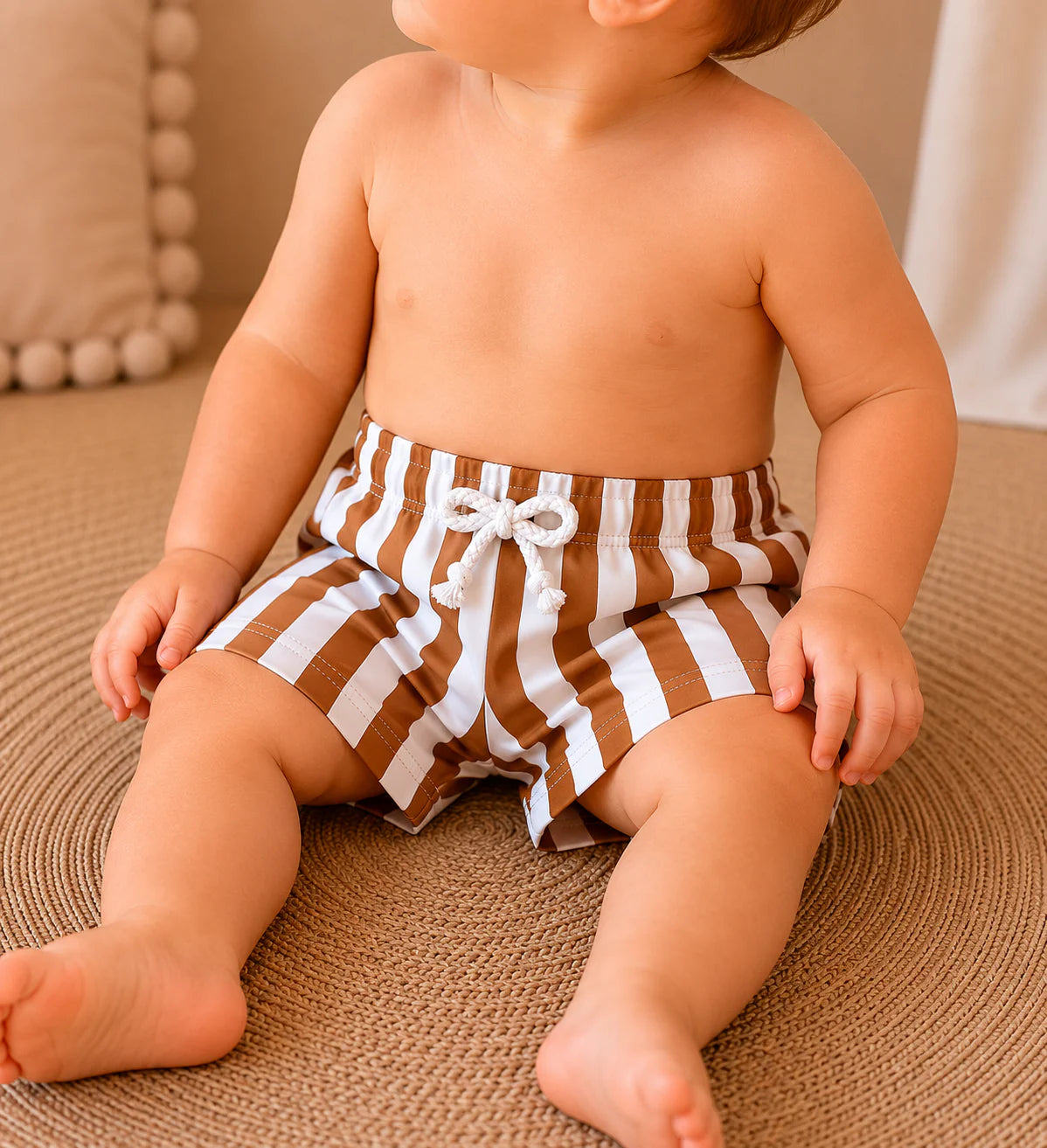 Golden Stripe Swim Trunks