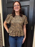Beige Zebra Blouse