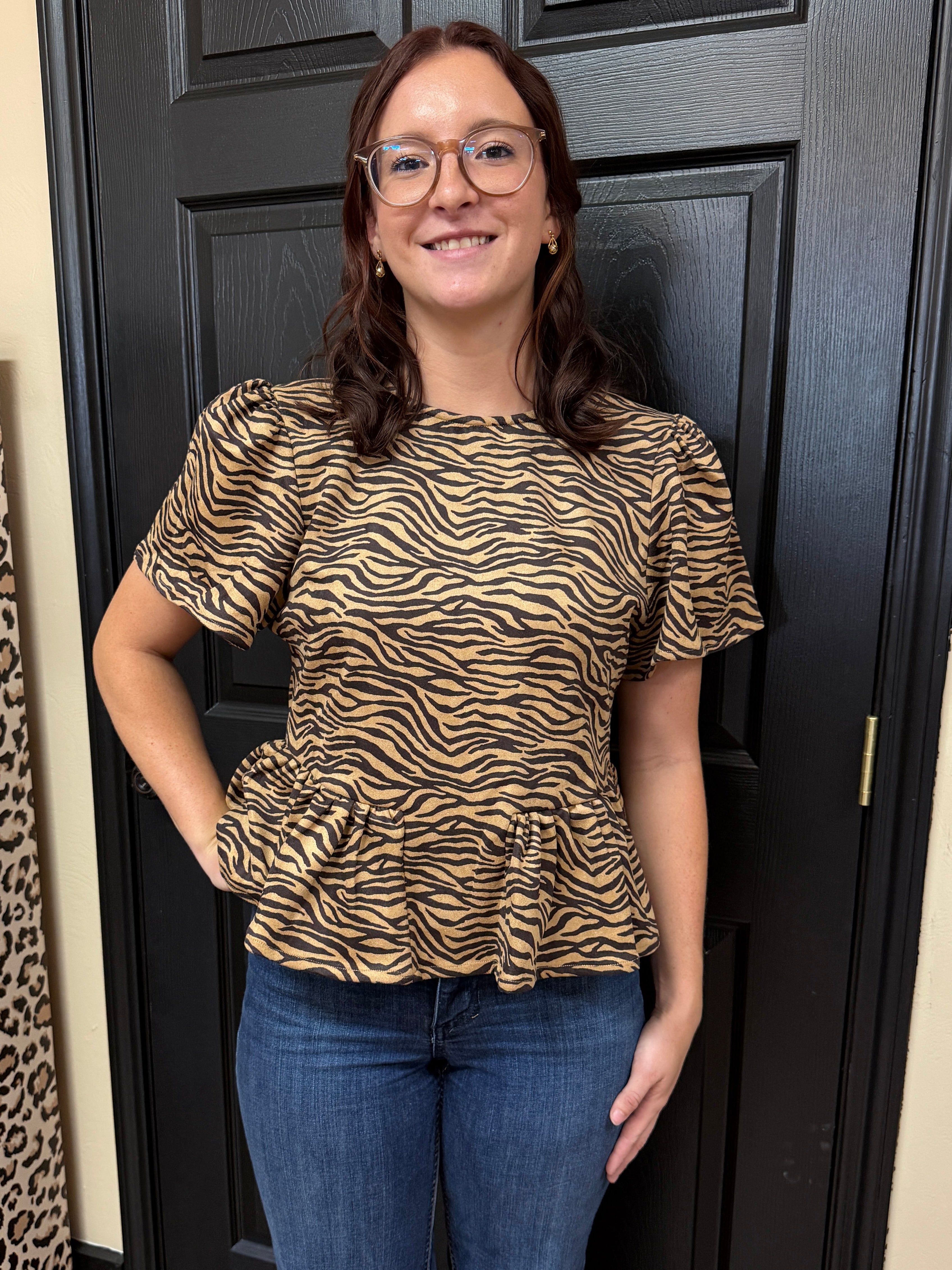 Beige Zebra Blouse