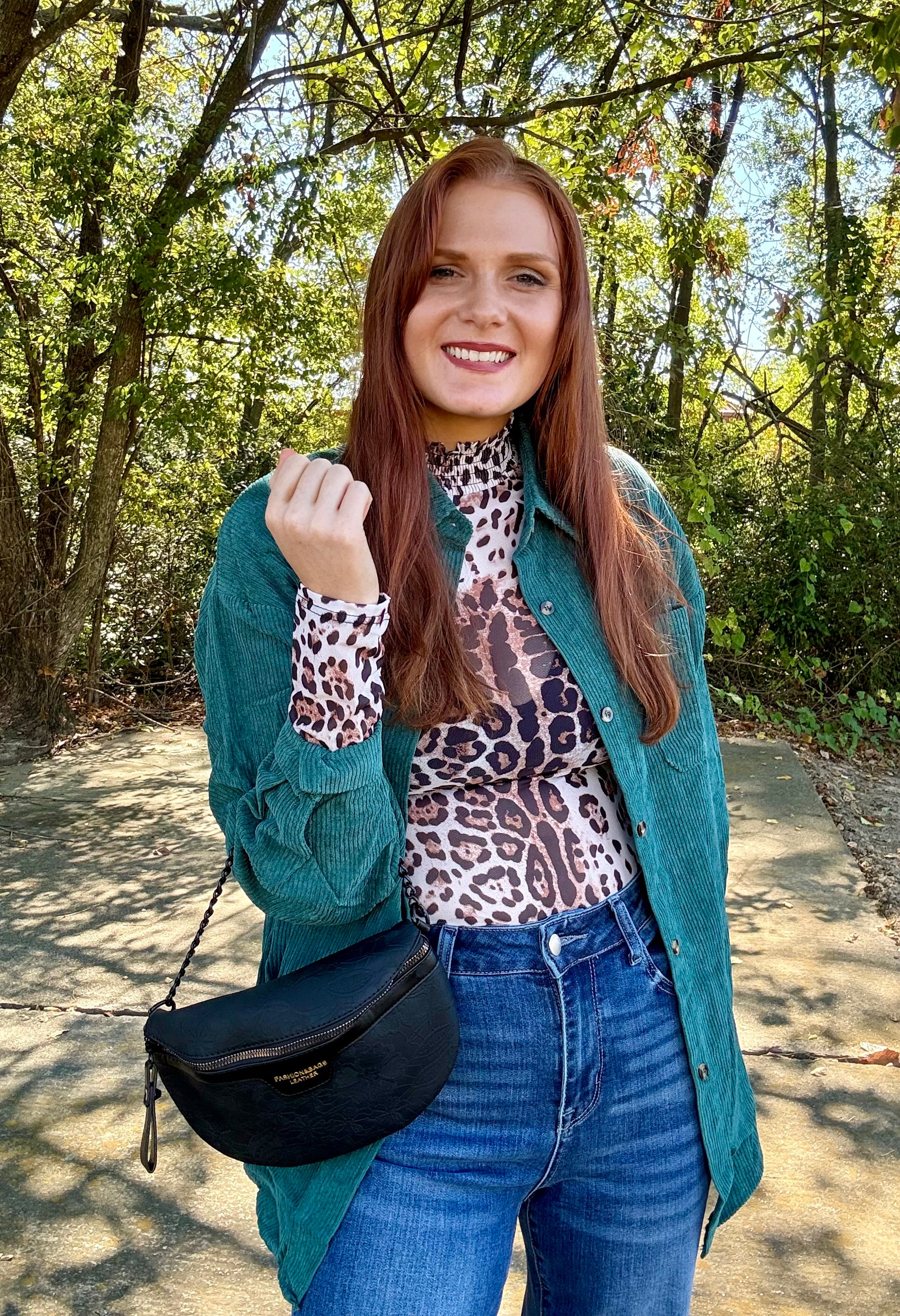 Corduroy Button-Down Oversized Top