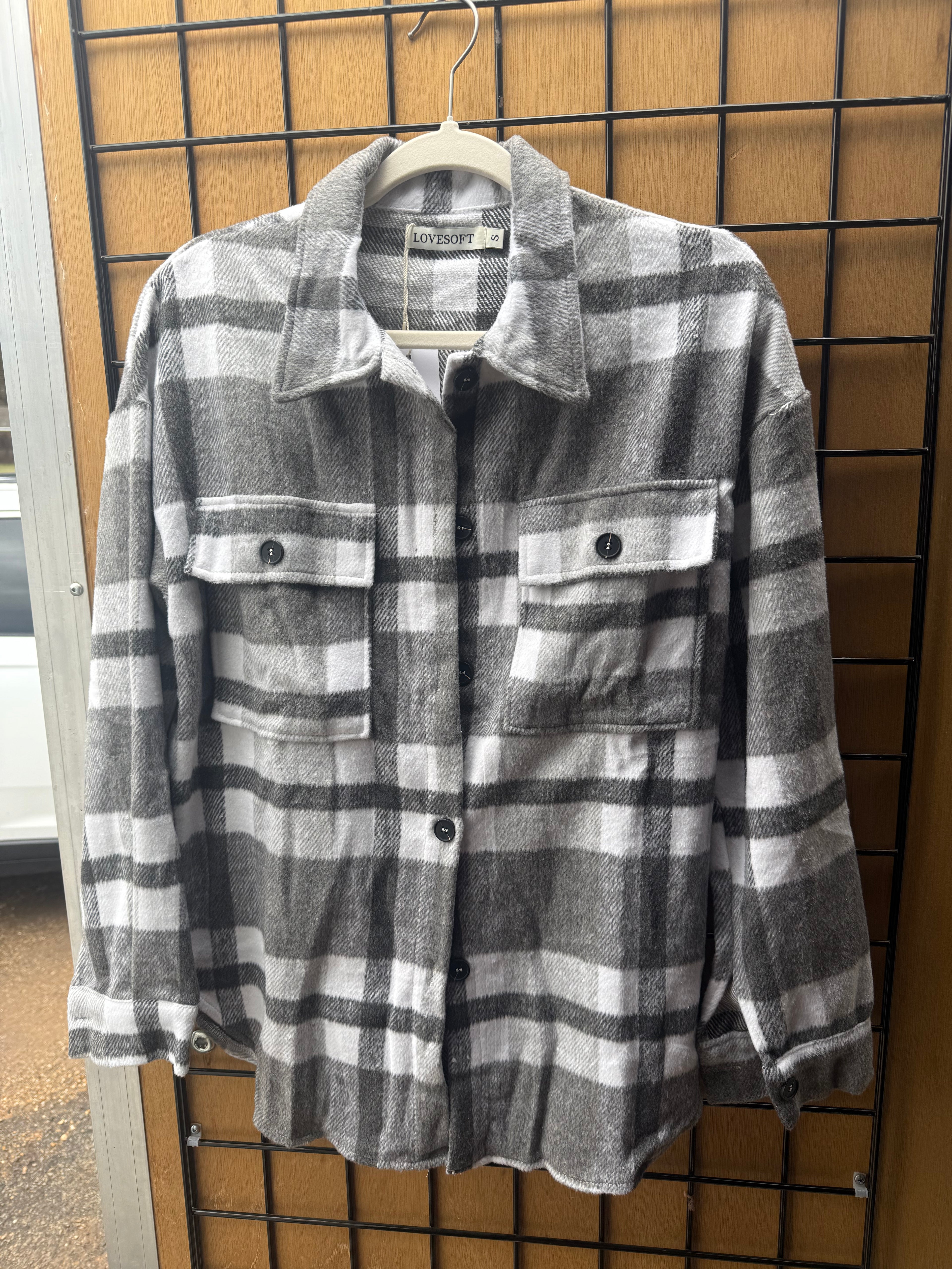 Plaid Button Down Flannel Jacket