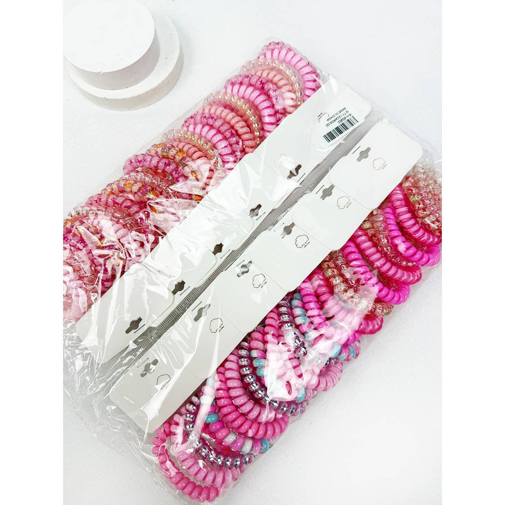 Hot Pink Mix Shades Spiral Hair Ties