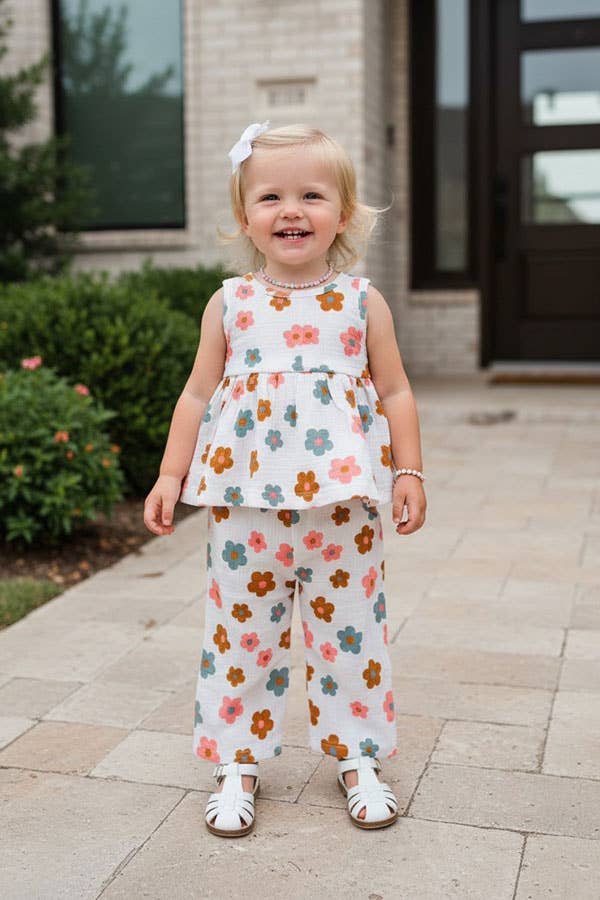 Chic floral gauze set