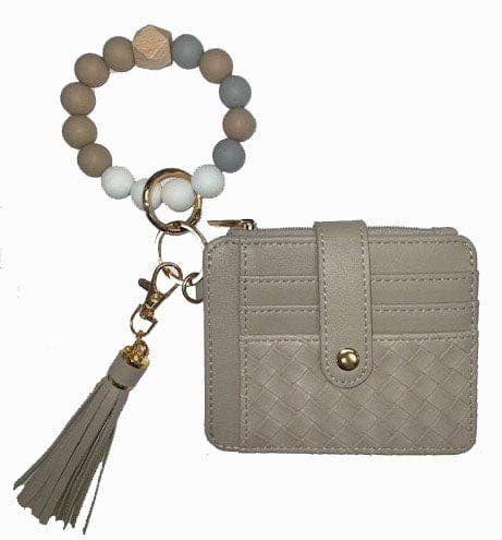 Quilted Nina Beaded Keychain Wallet